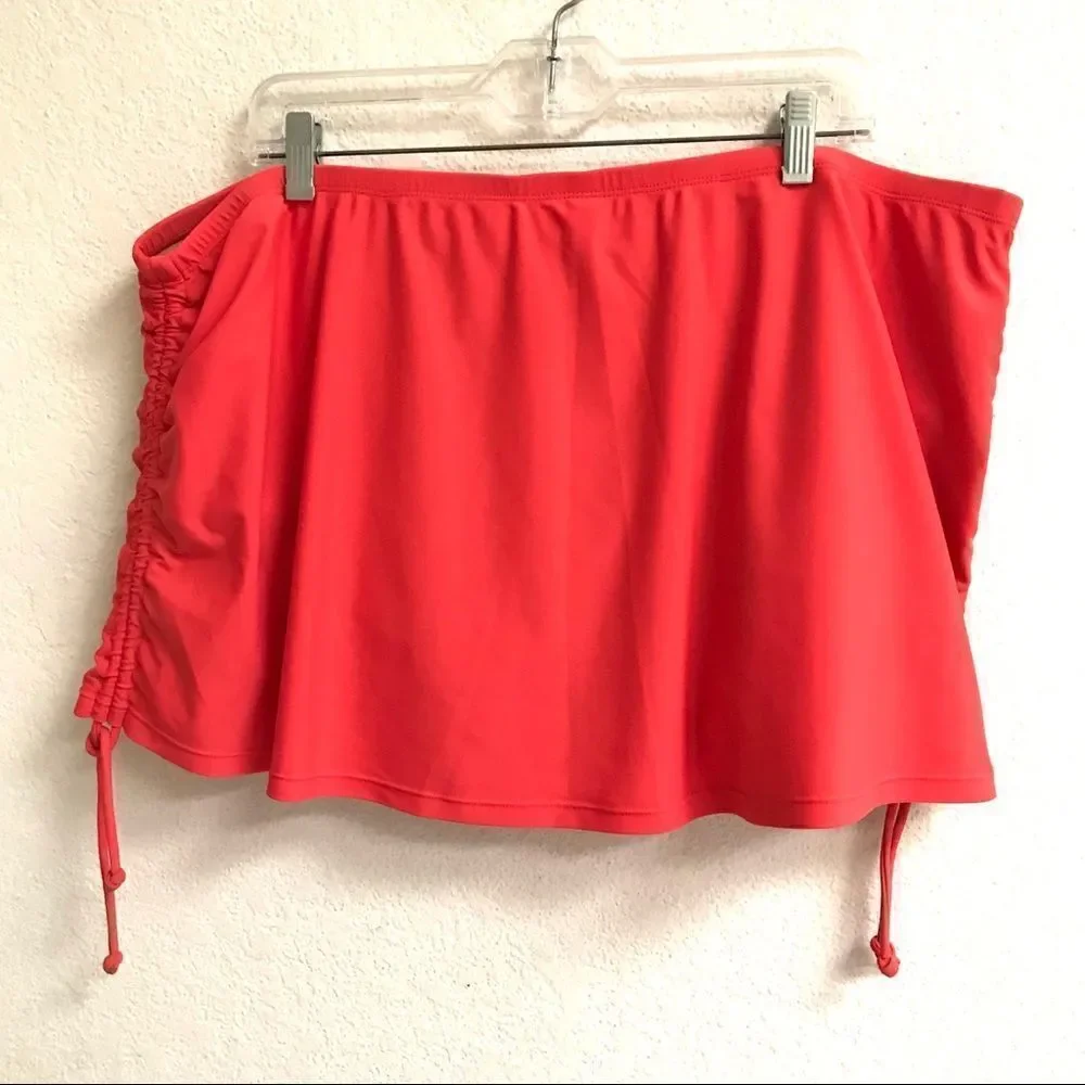 ‎Swim-by Cacique burnt orange ruched swim skort 22